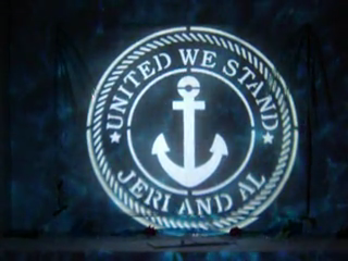 CDJS Services & Exquisite Event Lighting | Marysville, MI | Event DJ | Customized Monogram for Navy Chief Wedding