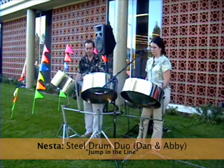 NESTA steel drums~ husband & wife steel drummers   | Los Angeles, CA | Steel Drum | Jump in the Line (Abby and Dan duo w- vocals)